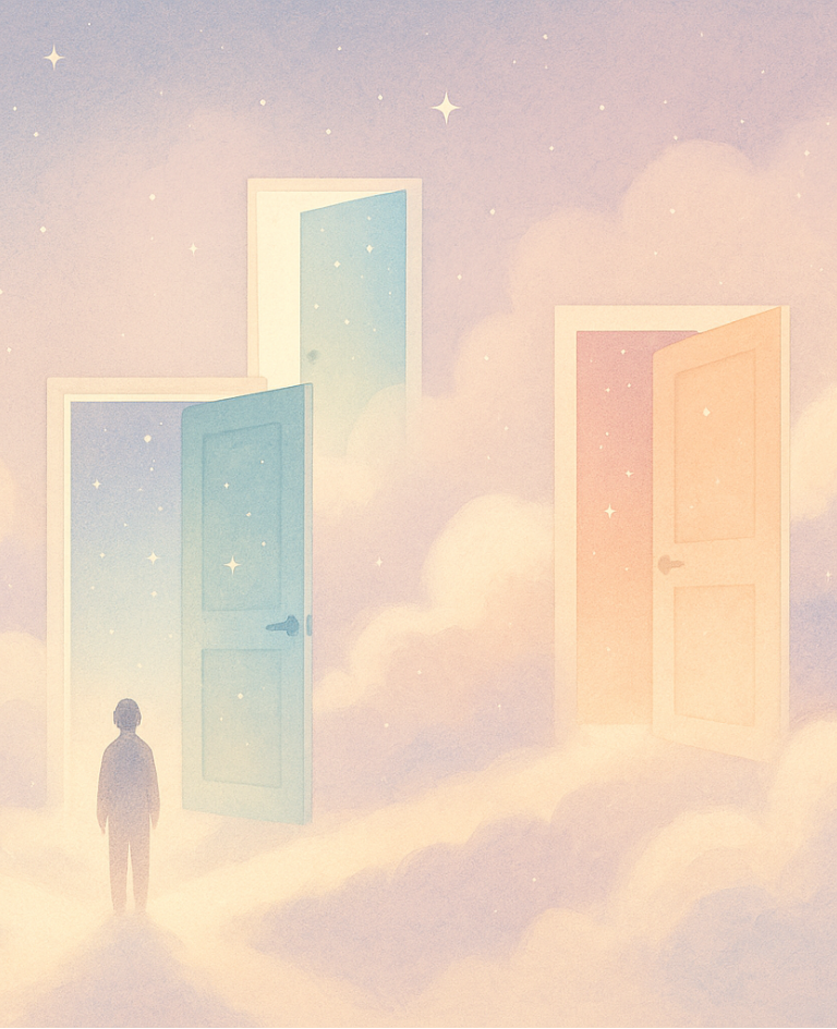 Portas abertas entre as nuvens, caminhos diferentes